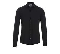 Hatico Pure Slim Fit Hemd Langarm Haifischkragen Stretch schwarz 40