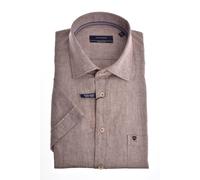 pure - HATICO- Sport Hemd regular fit Halbarm braun - Gr. - XL