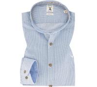 PURE Hemd Herren Slim Fit Langarm Baumwoll-Stretch blau, XL