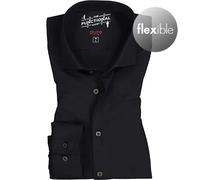 PURE Hemd Herren Slim Fit Langarm Funktionsmaterial schwarz, 42