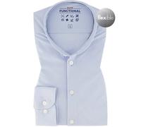 PURE Hemd Herren Slim Fit Langarm Jersey blau, 38