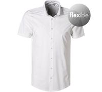 Pure Functional Slim Fit Jerseyhemd weiss, Einfarbig