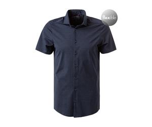 PURE Kurzarmhemd Herren Slim Fit Kurzarm Jersey blau, 40