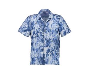 PURE Kurzarmhemd Herren Slim Fit Kurzarm Jersey blau, XL