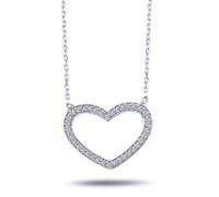 Pure Liebe 0,23 Carat Brillant-Schliff Diamant Herz Anhänger Halskette 14 Karat Gold
