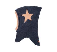 PURE PURE by Bauer Baby und Kinder Schlupfmütze Bio-Merinowolle Fleece marine Stern Gr. 53/55