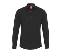 pure - PURE- City Hemd slim fit Langarm schwarz - Gr. - XS