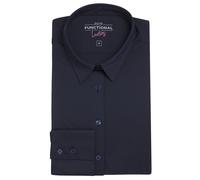 pure - PURE- Functional Bluse slim fit Langarm blau - Gr. - M