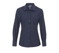 pure - PURE- Functional Bluse slim fit Langarm blau - Gr. - S