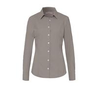 pure - PURE- Functional Bluse slim fit Langarm braun - Gr. - S