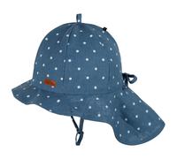 Pure Pure - Kid's Nackenschutz Leinen - Cap, Gr. 51 cm, blau (SteelBlue/White)