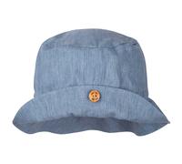 Pure Pure - Kid's Schlapphut Leinen mit Knopf - Hut, Gr. 47 cm-49 cm 47-49 cm - 47-49 cm, grau (BlueShadow)