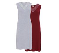 PURE SHAPE DAY&NIGHT Nachthemd Doppelpack 34/36 hellgrau-bordeaux