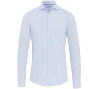 Pure Slim Fit Functional Hemd Langarm Haifischkragen Stretch Muster hellblau Größe 41