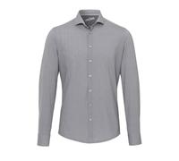 Pure Slim Fit Functional Hemd Langarm Haifischkragen Stretch Muster schwarz Größe 42