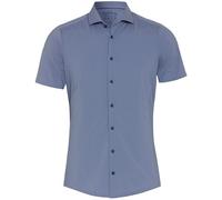 Pure Slim Fit Hemd Halbarm Haifischkragen Stretch Struktur Rauchblau Größe 41