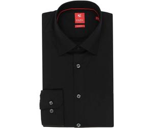 Pure Slim Fit Hemd schwarz, Einfarbig