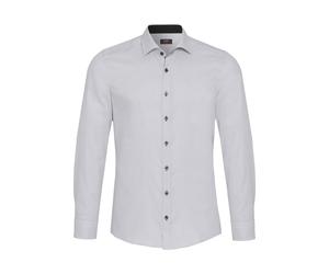 Pure Slim Fit Hemd silber, Faux-uni