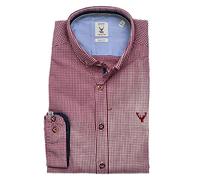 Pure Slim Fit Trachtenhemd Langarm Button Down Kragen Karo rot Größe XS