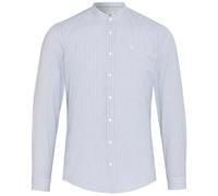 Pure Slim Fit Trachtenhemd Langarm Stehkragen Streifen blau Größe XXL