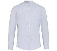 pure Stehkragenhemd Slim Fit Blau (Größe: XXL) 45/46 blau