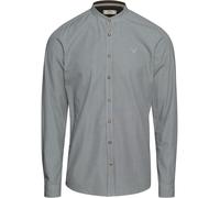 pure Stehkragenhemd Weiß/Grün (Größe: XXL) 45/46 grün