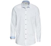 pure Trachtenhemd Hirschmotiv Weiß/Blau (Größe: XXL) 45/46 weiß