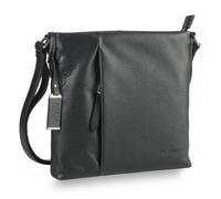 Picard Pure Shopper aus fein genarbtem Rindsleder - Reissverschluss, verstellbarer Tragegurt, 2 Steckfächer mit Gummizug 24 x 24 x 4,5 cm (H/B/T) Damen (9426), schwarz, s