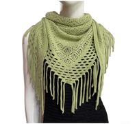 PureBowlic Damen Dreiecksschal Strickmuster Leicht Fransen | Stilvolles Dreieck-Design, für vielseitig tragbar, perfekt als Schal oder Umhang, leicht und luftig