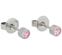 PUREgrey Erstohrstecker Chirurgenstahl/vergoldet Sterile Ohrstecker/Ohrringe 3 mm mit Stein rosé