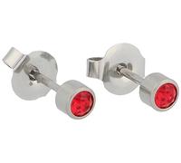 PUREgrey Erstohrstecker Chirurgenstahl/vergoldet Sterile Ohrstecker/Ohrringe 3 mm mit Stein rot