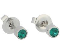 PUREgrey Erstohrstecker Chirurgenstahl/vergoldet Sterile Ohrstecker/Ohrringe 3 mm mit Stein smaragd