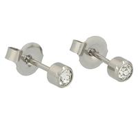 PUREgrey Erstohrstecker Chirurgenstahl/vergoldet Sterile Ohrstecker/Ohrringe 3 mm mit Stein transparent/weiß