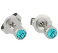 PUREgrey Erstohrstecker Chirurgenstahl/vergoldet Sterile Ohrstecker/Ohrringe 3 mm mit Stein türkis