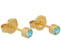 PUREgrey Erstohrstecker vergoldet Aquamarin - Imitation 3,95 mm