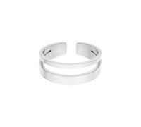 Purelei Adjustable Ring Soulbond - verstellbarer Ring mit doppelreihigem Band, Edelstahl 14K vergoldet, 18K rosévergoldet oder silberfarben, wasserfest (Größe 56-60) (Silver)