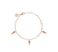 Purelei® Akala Armband Damen - Mit Muschelanhängern & echten Süßwasserperlen - Edelstahl 18K vergoldet/rosé/silber - Verstellbar 16-19 cm - Wasserfest (Rosegold)