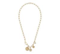 Purelei Aloha Gliederkette mit 4 Anhängern, 14K vergoldet | Verstellbar 50 cm, Zirkonia-Schmucksteine, Karabinerverschluss, Als Y-Kette tragbar, 14 g leicht