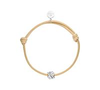 Purelei® Aloha Knoten-Armband - Verstellbares Textil-Armband in Beige mit Symbol-Anhänger - Edelstahl vergoldet - Gold/Silber/Roségold - max. 12 cm (Silver)