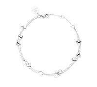 Purelei Alohi Heart Armband (Hellsilber) - Zweireihiges Herz Damen Armband - Aus hochwertigem, langlebigem Edelstahl - Verstellbare Länge 16-19 cm - Hawaiianisch inspiriert & wasserfest