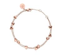 Purelei® Alohi Heart Armband (Rosegold) - Zweireihiges Herz Damen Armband aus langlebigem Edelstahl (14K rosevergoldet) - Verstellbare Länge 16-19 cm - Hawaiianisch inspiriert & wasserfest
