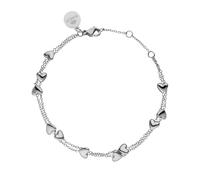 Purelei® Alohi Heart Armband (Silber) - Zweireihiges Herz Damen Armband - Aus hochwertigem, langlebigem Edelstahl - Verstellbare Länge 16-19 cm - Hawaiianisch inspiriert & wasserfest
