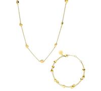 Purelei Alohi Heart Bundle Armband & Kette (Gold) - Schmuck Set aus Damen Armband + Kette Damen aus langlebigem Edelstahl (14K vergoldet) - Verstellbare Länge - Hawaiianisch inspiriert & wasserfest