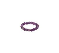 Purelei Amethyst Perlenring | Flexibler Ring aus violetten Naturstein-Perlen | Elastisches Band | Symbol für innere Balance, Klarheit & Achtsamkeit (S-M)