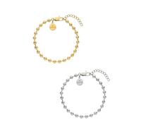 Purelei® Anxiety Bubble Armband-Set - 2-teiliges Armbandset aus Edelstahl - 14K vergoldet - verstellbare Länge 16-19 cm - wasserfest