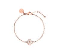 Purelei Armband Rosegold Damen - Kleeblatt Ankerkette mit Zirkonia-Herzen