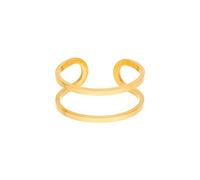 Purelei Basic Ring - filigraner, doppelreihiger Ring aus Edelstahl 14K vergoldet, 18K rosévergoldet oder silber (Größe 56-60) - Verstellbar und wasserfest (Gold)