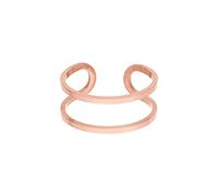 Purelei Basic Ring - filigraner, doppelreihiger Ring aus Edelstahl 14K vergoldet, 18K rosévergoldet oder silber (Größe 56-60) - Verstellbar und wasserfest (Rosegold)