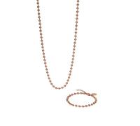 Purelei Bubbly Duo Set - 2-teiliges Schmuckset mit Kugelkette und Kugelarmband - Edelstahl, verstellbare Längen 16-45 cm - Gold/Silber/Roségold (Rosegold)