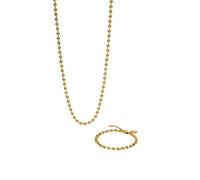 Purelei® Bubbly Duo Set - 2-teiliges Schmuckset mit Kugelkette und Kugelarmband - Edelstahl, verstellbare Längen 16-45 cm - Gold/Silber/Roségold (Gold)